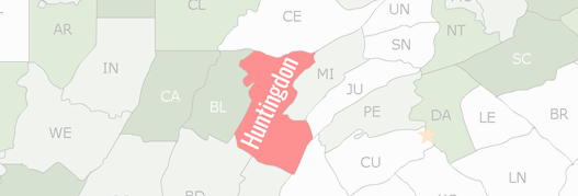 Huntingdon County Map