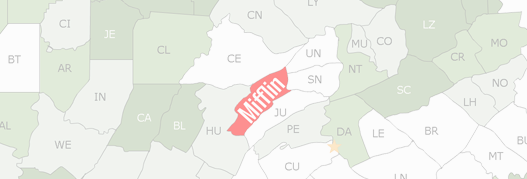 Mifflin County Map